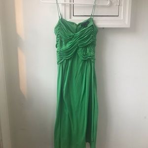 Kelly Green Draped Fit and Flare Cocktail Dress